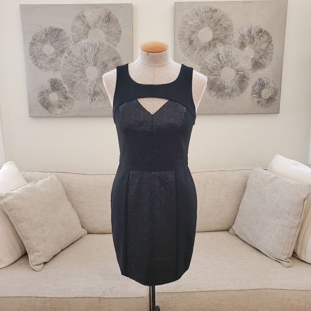 ✨ BCBGeneration ✨ Sequin Cutout Bodycon Mini Dress - [Size 8, Black]